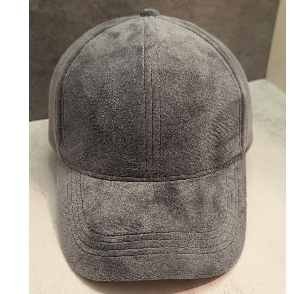 Charcoal Gray Velvet Baseball Cap Adjustable Soft Texture Hat RN 129386